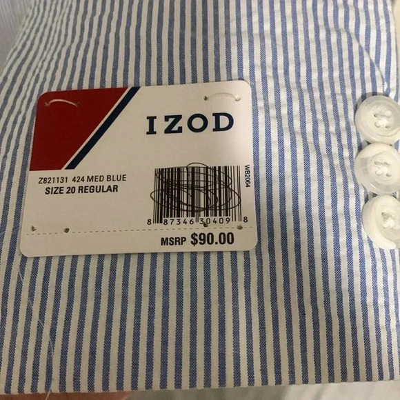 Boys Izod Blue And White Pinstripe Blazer Size 20 Regular NEW WITH TAGS!!! - Picture 4 of 10